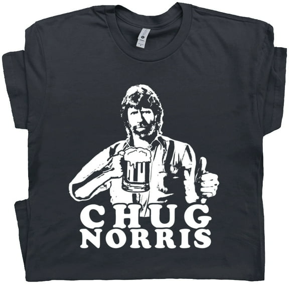 Chug Norris T Shirt Funny Vintage Beer Shirts For Men Women Guys Cool 80s 90s Movie Tee Retro Drinking Graphic Hilarious Party Theme