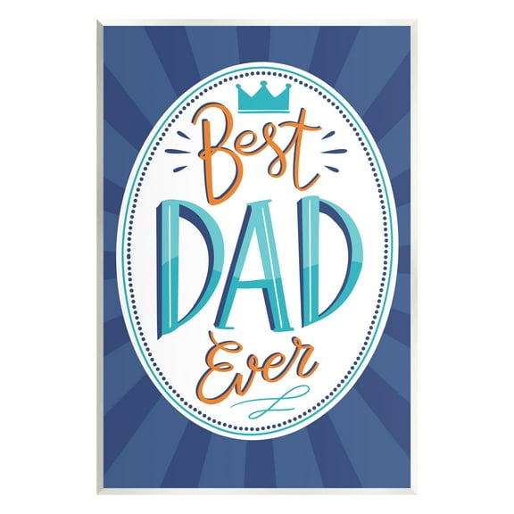 Stupell Industries Best Dad Ever Striped Phrase Holiday Painting Unframed Art Print Wall Art