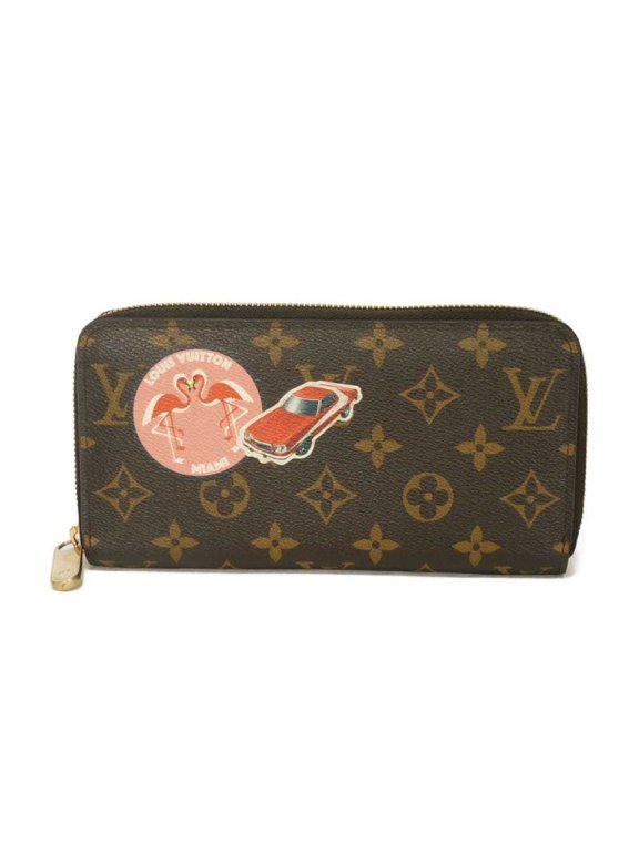 Pre-Owned Louis Vuitton Zippy Wallet Long Sticker Round Zipper Monogram My LV World Tour Cerise...