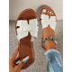 thumbnail image 1 of Women Snakeskin Embossed Braided Detail Flat Sandals, Elegant Summer Slide Sandals, 1 of 4