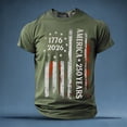 thumbnail image 2 of America 250 Shirt Casual Short Sleeve T Shirt Comfortable Breathable 250Th Graphic Tees Men Army Green L, 2 of 6