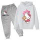 thumbnail image 3 of Conjuntos de sudaderas con capucha de Hello Kitty, conjunto de ropa para niñas de 4 a 14 años, ropa para niñas, camisetas, pantalones, trajes, trajes deportivos, sudaderas con capucha, 3 of 5