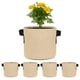 thumbnail image 1 of Uxcell 5 Paquete de Bolsas de Cultivo para Plantas 2 Galones Bolsas de Cultivo de Tela Gruesa de 300G con Asas Macetas de Jardín Caqui, 1 of 7