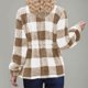 thumbnail image 4 of Puntoco Chaqueta De Abrigo Larga De Manga Larga A Cuadros De Felpa De Doble Cara De Invierno Para Mujer, 4 of 6