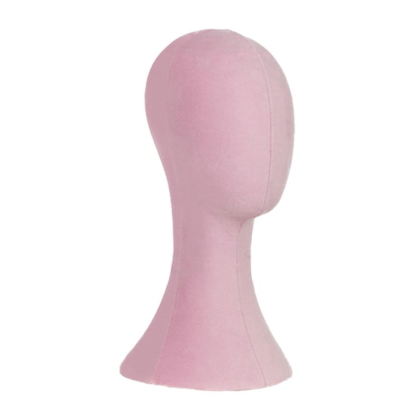 Cabeza de exhibición de peluca, cabeza de maniquí para centro comercial, estante para sombreros, soporte para peluca versátil, soporte de exhibición Rosa