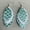Aqua, variant on New Fashion Mermaic Scale Sequins Glitter Leather Layers Leaf Dangle Earrings