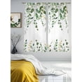 thumbnail image 4 of Sheer Curtains 72 Inches Long, Sage Green Eucalyptus Light Filtering Window Curtains for Living Room, Watercolor Spring Weeping Botanical Rod Pocket Voile Sheer Curtain Drapes, 52"W x 72"L, 2 Panels, 4 of 8