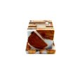 thumbnail image 1 of PORTAVASOS CUADRADO RESINA BLANCA CON MADERA DE ACACIA, 1 of 4