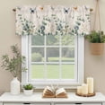 thumbnail image 3 of Eucalyptus Leaf Butterfly Window Valance Curtain Vintage Leaf Plant Rod Pocket Short Curtain for Living Room, Bedroom & Kitchen Window Decor 42x12in, 3 of 8