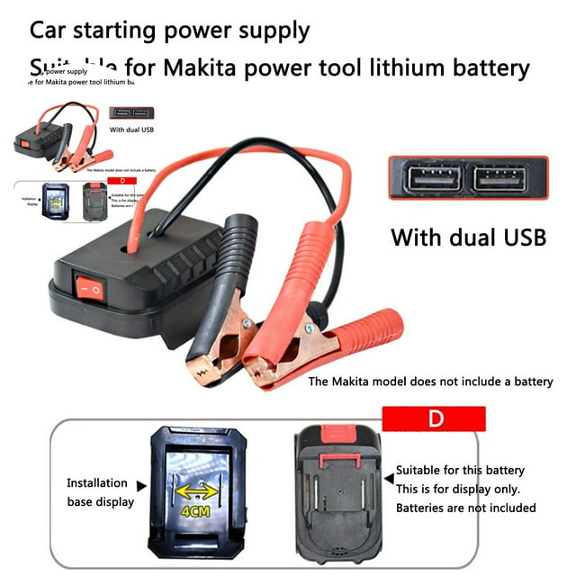Dvruxg Car Battery Jump Starter - Portable Jump Starter | High-Power, Safe Converter Adapter | Auto, Automotive Battery Booster Inverter for Truck, Camping, Outdoor, Rv