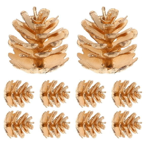 Raindrops Golden Plastic Pine Cones Realistic Holiday Decor and DIY Craft Supplies