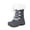 style 1, variant on NIPAXO Kids Snow Boots Waterproof Winter Boots Grey Rubber Shell White Faux Fur Collar Classic Lace-Up Winter Boots for Boys Girls