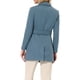 thumbnail image 3 of Abrigo de trench de longitud media con cinturón y doble botonadura para mujer INSPIRE CHIC en gris azul, 3 of 7