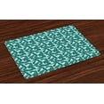thumbnail image 1 of Hawaii Placemats Set of 4 Abstract Palm Leaves Pattern Exotic Caribbean Environment Simple Foliage, Washable Fabric Place Mats for Dining Room Kitchen Table Decor,Almond Green and Teal, by Ambesonne, 1 of 4