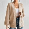 thumbnail image 3 of Sweater Cardigan Women Knit Button Up Lightweight Beige Cardigan Comfort Colors Fall Fashion Must Haves Ladies Sweaters, 3 of 5