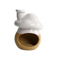 thumbnail image 3 of Quemador de incienso de cerámica con forma de manojo de salvia, centro de mesa, adorno de escritorio, tetera. Blanco y amarillo, 3 of 7