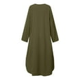 thumbnail image 5 of LLYwey Fall Floral Dresses for Women 2024 Casual Loose V-Neck Pullover Long Sleeve Color Pocket Long Dress New T-Shirt Dresses Green Xxl, 5 of 7