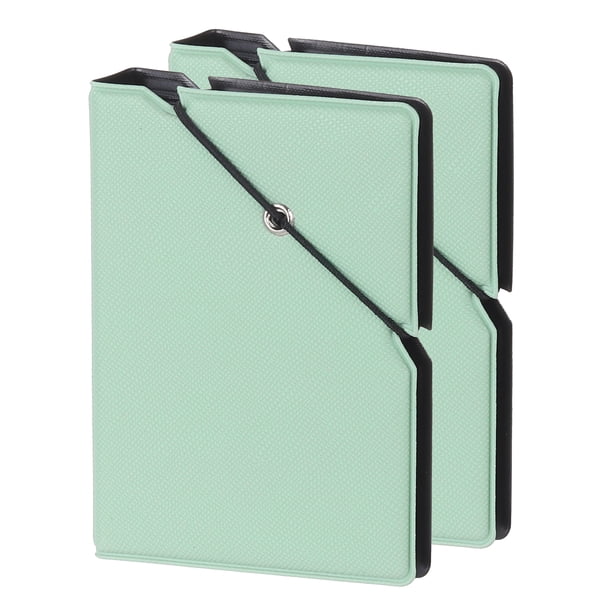 Álbum de Fotos Mini Uxcell 28 Bolsillos 2 x 3 Libro de Álbum de Cuero con Cierre de Banda de Goma para Cámara Instantánea Fujifilm Mini, (Verde), 2 Pcs