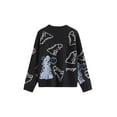 thumbnail image 2 of Faithtur Adults Knitwear, Cartoon Dinosaur Print Round Neck Long Sleeve Tops, 2 of 4