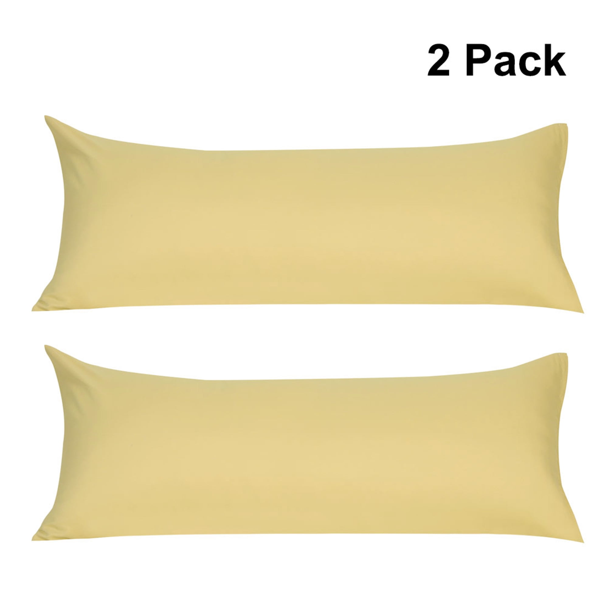PiccoCasa 2 Pack Body Pillowcases 1800 Microfiber Zippered Long