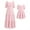 Pink, variant on Mommy and Me Square Neck Dresses Solid Color Ruffled Maxi Dress with Pockets Cutout Waist Tiered Matching Outfits Blue (Girl 2T)