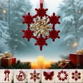thumbnail image 7 of A Christmas Tree Decoration Pendants Wine Red Flocking Bow Elks Wreath Snowflakes 3D Butterflies 5 Petal Wreath Sun Wreath For Holiday Decor Plastic Snowflake Design, 7 of 7