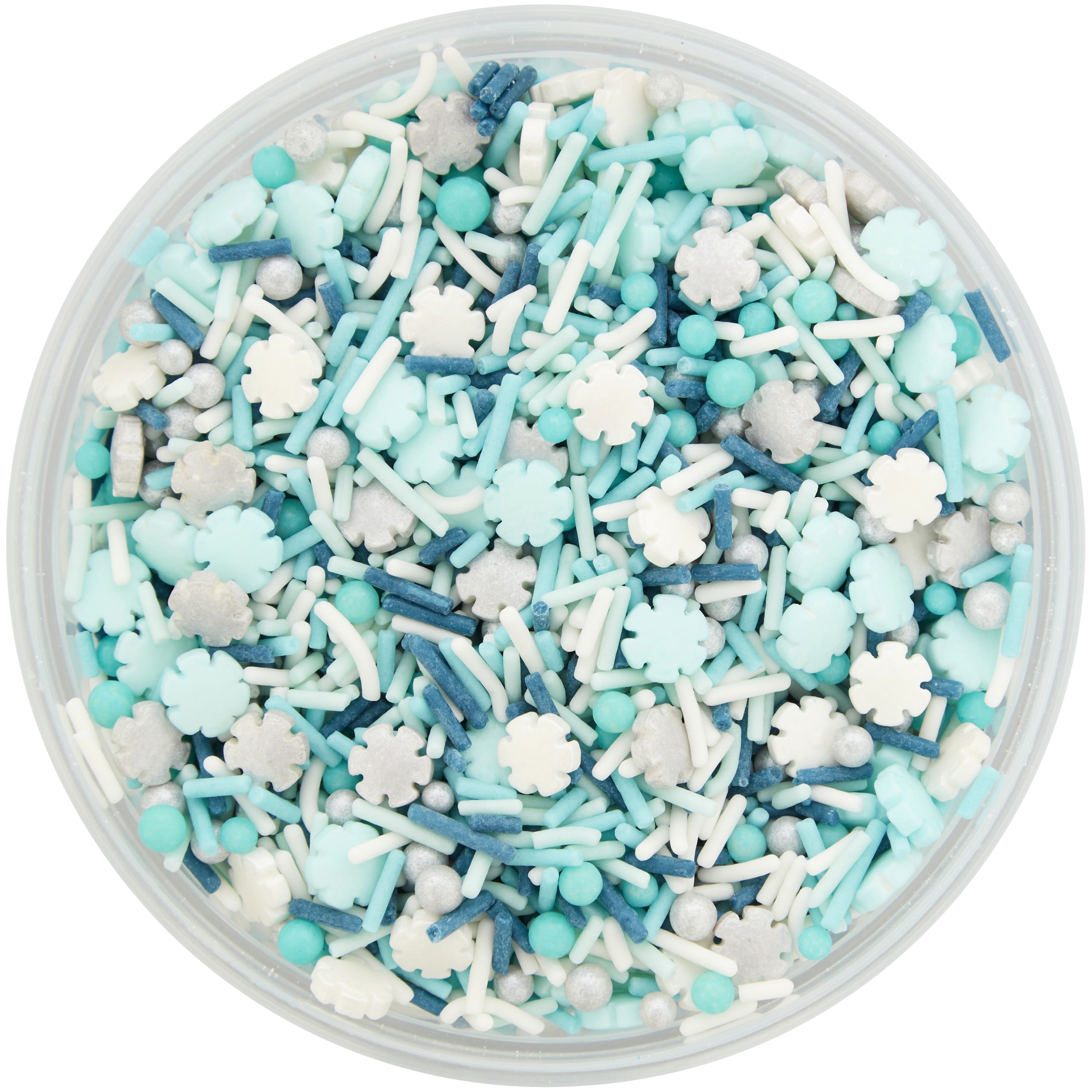 White And Blue Snowflake Sprinkles by Stocksy Contributor Pixel