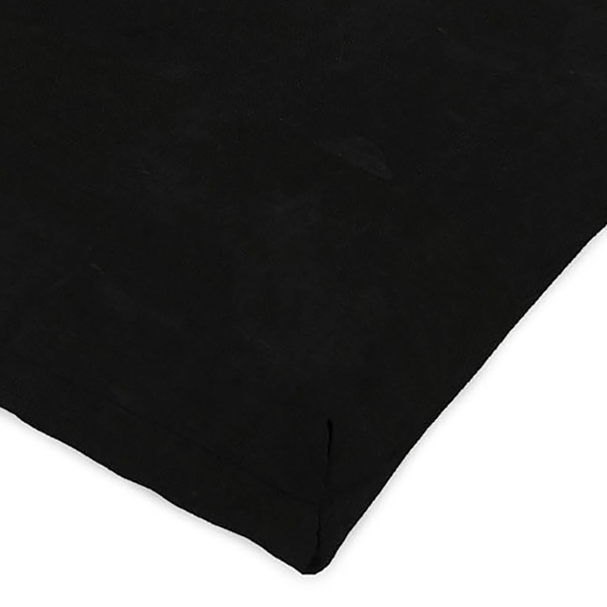 Jordan Manufacturing 45.5" x 23" Canvas Black Solid Rectangular Outdoor Chair Cushion with Ties