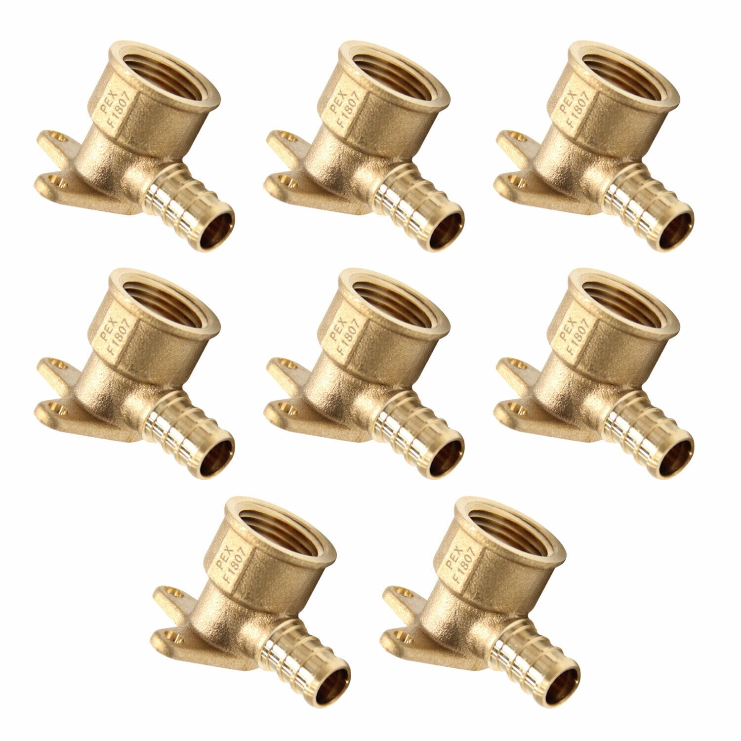 Female Drop Ear Elbow 8PCS 1/2" PEX x 1/2" Crimp Brass Fittings, No Lead