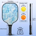 thumbnail image 3 of Pickleball Paddles Set Of 1, Fiberglass Surface, Ice Crystal Print, 1 Paddle, 2 Balls & Bag, 3 of 5