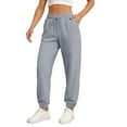 thumbnail image 2 of Joggers for Women Baggy Sweatpants Lightweight Waist Drawstring with Pockets Workout Hiking Lounge Light Gray S, 2 of 5