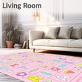 thumbnail image 2 of ODIKA 4'x6' Machine Washable Non-Slip Area Rug, Alphabet Learning Educational Playmat Preschool Development High Traffic Rug, Pink, 692274, 2 of 7