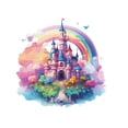 thumbnail image 3 of Pegatinas de pared con dibujos animados con forma de castillo, nube arcoíris, 3 of 4