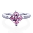thumbnail image 2 of Men's Platinum Plated Sterling Silver 2ct Princess Super Light Pink CZ Wedding Engagement Ring ( Size 5 to 9 ), 9, 2 of 3
