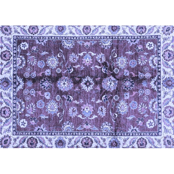 Ahgly Company Indoor Rectangle Abstract Blue Modern Area Rugs, 2' x 5'