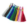 thumbnail image 1 of Paquete de 10 colgantes de borla de seda de 90 mm borla de satén con tapas de filigrana para llavero, pendientes, collar, artesanía, decoración del ho combo 1 Macarena Borla sedoso, 1 of 8
