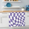 thumbnail image 6 of Purple White Checkered Small Sink Skirt 10"Wx11"L,Dustproof Under Sink Curtain with Self Adhesive Tape,Modern Irregular Geometric Cabinet Curtain Cover for Bathroom Vanity,Kitchen Storage Shelf,RV, 6 of 9