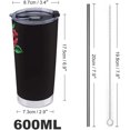 thumbnail image 2 of 20oz Skeleton Hand Holding Red Rose Stainless Steel Tumbler with Lid and Straw, Insulated Coffee Tumbler Cup Travel Mug for Mom Dad Gift Valentines Day Gifts, 2 of 6