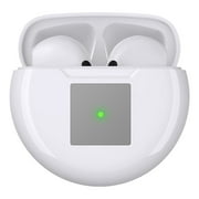 Wireless Earbuds, 5.2 Bluetooth Headphone, Sem in Ear with Dual Mic Noise Cancelling, 30Hrs Playtime, Stereo Sound, IP54 Waterproof, Lightweight, 300mAh Battery Wireless Charging Case White