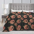 thumbnail image 4 of DouZhe Ultra-Soft Micro Fleece Lightweight Flannel Bed Blanket, Cute Pumpkin Happy Halloween Print Cozy Warm Throw Blankets, 60"x50", 4 of 7