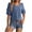 Blue, variant on Buigttklop Summer Tops for Women Plus Size Women'Ss Lace Petal Short Sleeve Comfortable Breathable V Neck Blouses Shirt Tops
