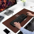 thumbnail image 2 of Long Mouse Pads for Desk,Brown Silver Football Pattern Desk Mats on Top Of Desks, Desk Mouse Pad Extra Large with 3mm Non-Slip Base and Stitched Edge for Gaming,Office,Work,Home 31.5"x15.7", 2 of 6
