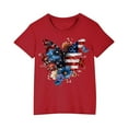 thumbnail image 4 of GERsome American Flag Patriotic T-Shirts for Boys Girls 4th of July Graphic Tee Unisex Kids Cotton Short Sleeve Crewneck Tops, 4-5 Years, 4 of 6