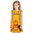 thumbnail image 1 of Fotbe Happy Halloween1 Vestido de Dormir para Niñas de 3 a 10 Años, Mangas Cortas, Estilo Princesa, Pijama Camisón con Mangas Voladas-XX-Large, 1 of 6