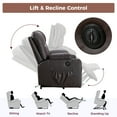 thumbnail image 5 of Bonzy Home Reclining Chair Heated Massaging Lift Chair Recliner with Cup Holder and USB, Brown(Set of 2), 5 of 9