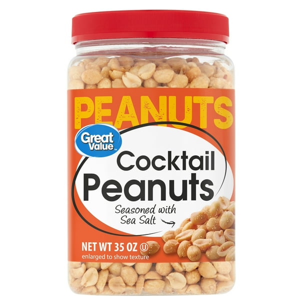 Great Value Roasted & Salted Cocktail Peanuts, 35 oz