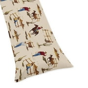 Sweet Jojo Designs Wild West Cowboy Multicolor Body Pillow Cover Case 54x20 (Pillow Not Included)
