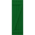 thumbnail image 5 of Ekena Millwork 17 1/2"W x 44"H Americraft Five Board (2 Batten) Exterior Real Wood Joined Board-n-Batten Shutters w/ Z-Bar (Per Pair), Viridian Green, 5 of 10