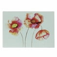 thumbnail image 1 of Poppy Flower Cutting Board, Watercolors Vibrant Poppies Graphic Peace and Death Sedative Plant Print, Decorative Tempered Glass Cutting and Serving Board, Small Size, Red White, by Ambesonne, 1 of 1