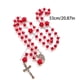 thumbnail image 2 of Rose Rosary Catholic Necklace with Crucifix Pendant Crucifix Prayer Religious Necklaces Jewelry Gift for Girl Women Cha, 2 of 4